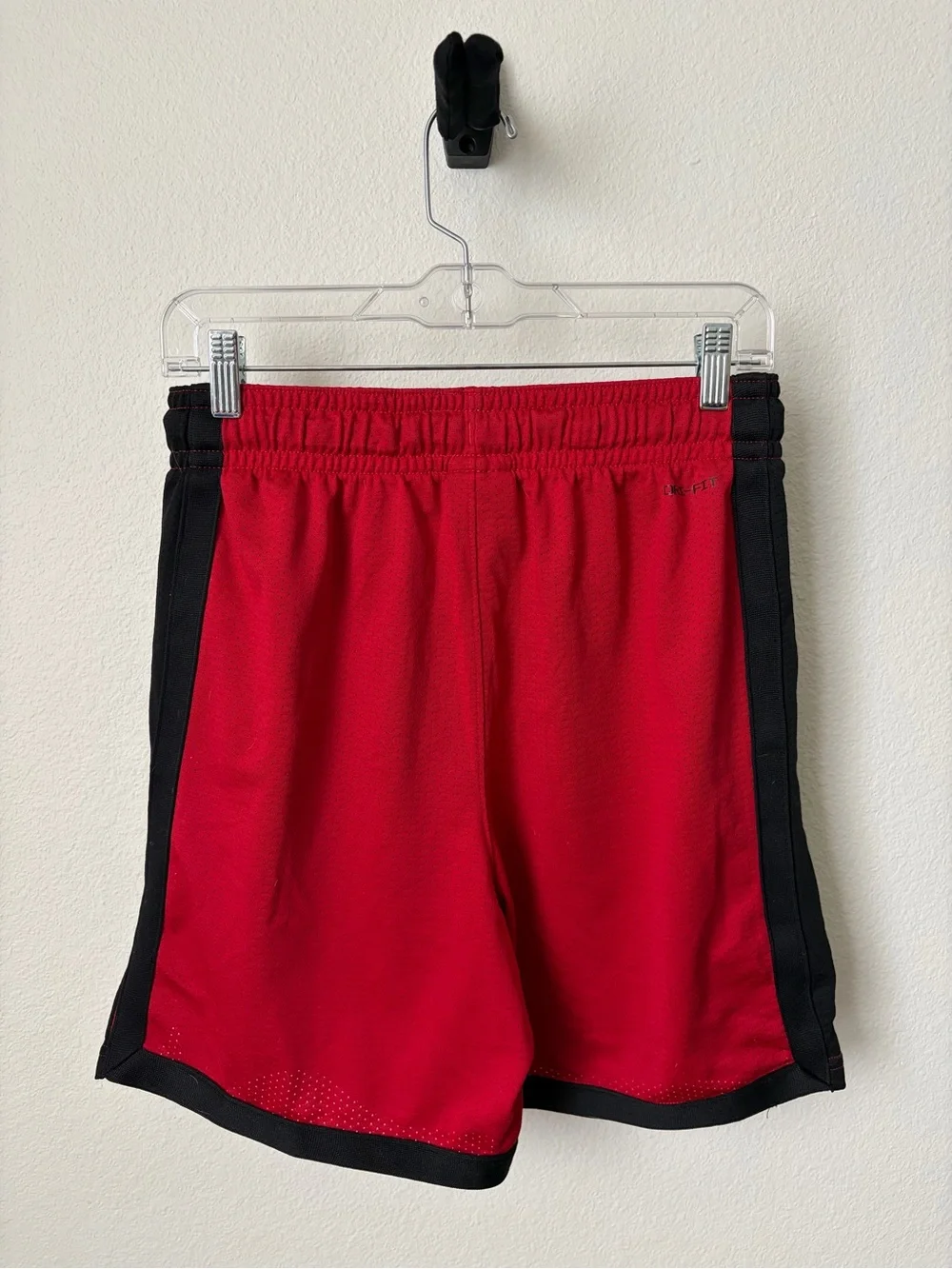 Jordan Red and Black Basketball Shorts with Drawstring Waist